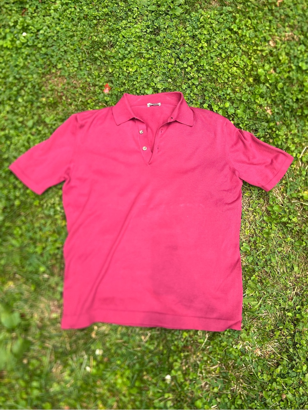 Gran Sasso made in Italy knit maroon polo 50 M-L